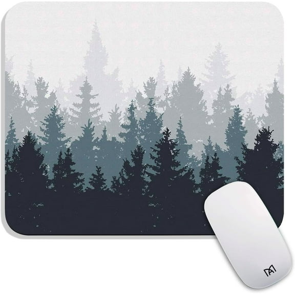 Square Mouse Pad Forest, Personalized Premium-Textured Custom Mouse Mat Design, Washable Mousepad Lycra Cloth, Non-Slip Rubber Base Computer Mouse Pads for Wireless Mouse