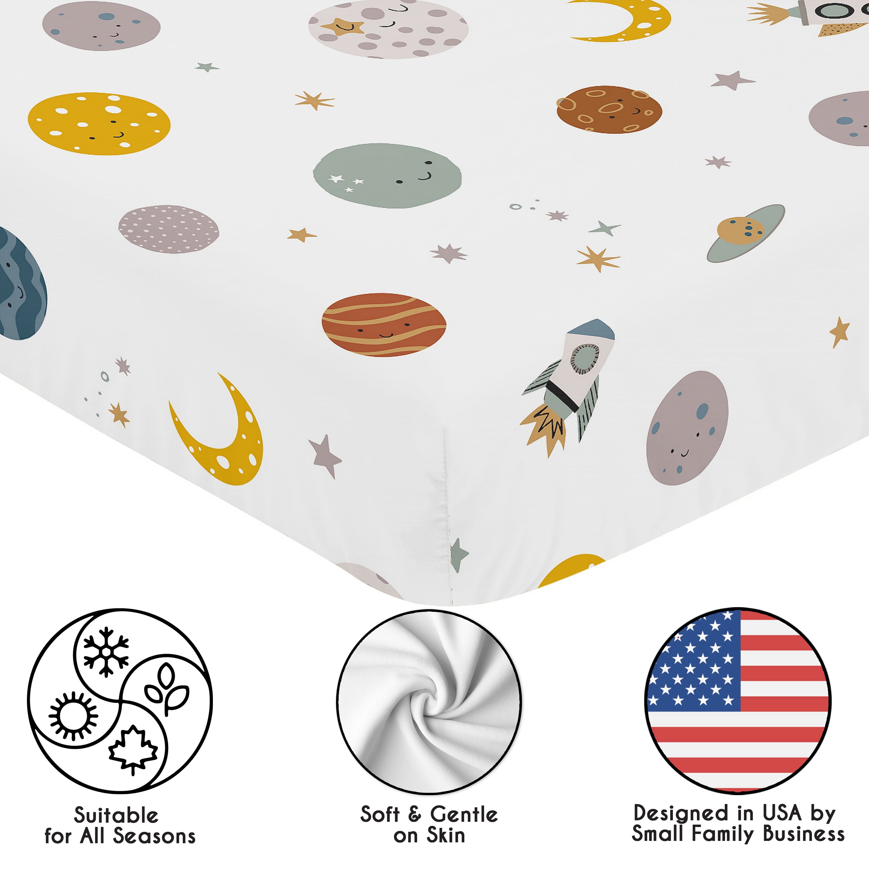 Sweet Jojo Designs Space Galaxy Boy Fitted Crib Sheet
