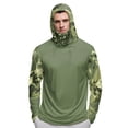 thumbnail image 5 of Men's Upf 50+ Fishing Hoodie Shirts UV Spf Long Sleeve Shirts with Mask CamouflageCooling Shirts Fishing Lightweight Blouses,Green M, 5 of 5