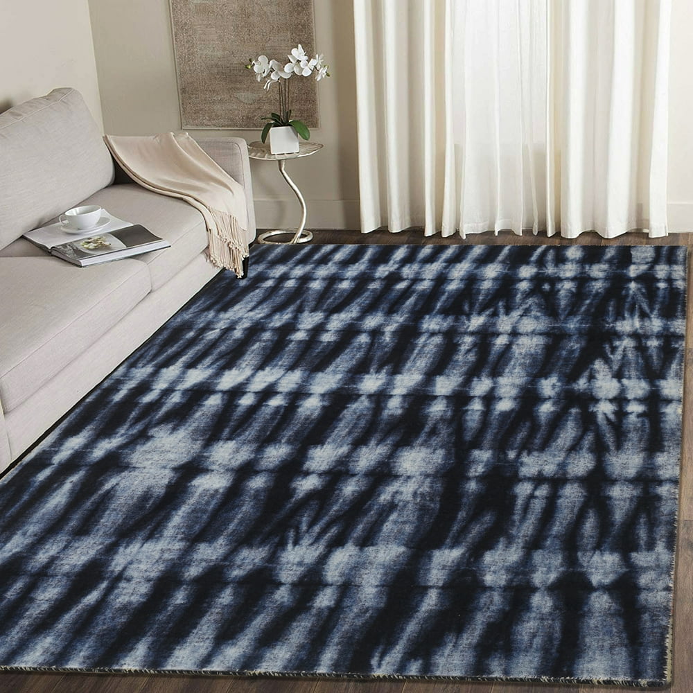 RugSmith Resist Navy Contemporary Modern Area Rug, 7'6" x 9'6