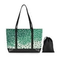 thumbnail image 7 of FORMRS Canvas Laptop Tote Bag for Women with 15.6" Computer Compartments Shoulder Handbag, Green and White Pattern, 7 of 7