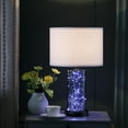 thumbnail image 2 of Ore International 21.25" In Cynx Led Night Light Mid-Century Glass Black Chrome Table Lamp, 2 of 6