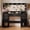 Black, variant on TOKSOM Classic White Vanity Table with Lighted Mirror & Power Strip, Makeup Desk with 5 Drawers, Storage Cabinet & 3 Color Lighting