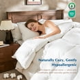 thumbnail image 3 of Dafinner Oversized Queen Size Organic Cotton Heavyweight 750 Fill-Power Goose Feather Down Comforter, Extra Fluffy Warmth, Thick Duvet Insert for Cold Sleepers, (98x98, White), 3 of 9
