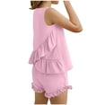 thumbnail image 5 of Delliss Girls Summer Clothing Sets Ruffle Tank Tops and Shorts Cute 2 Piece Outfits 5-15 Years, 5 of 9