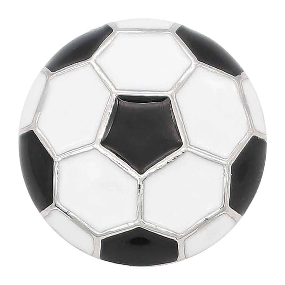 Snap Jewelry 18MM Black and White Soccer Ball Ginger Charm for Interchangeable Accessories