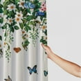 thumbnail image 3 of Orinice Green Floral Shower Curtain, Green Leaves, Colorful Flowers and Butterflies on The Top Natural Plant Shower Curtains for Bathroom Decor with  Waterproof Fabric  White, 3 of 6