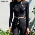 thumbnail image 2 of Women Two Piece Rash Guard Long Sleeve Swimsuits UV UPF 56+ Swim Shirt Bathing Two Piece Suit, 2 of 5