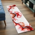 thumbnail image 4 of Abstract Art Washable Runner Rugs 2'x6', Watercolor Red Water Wave Gradient Modern Low Pile Throw Entryway Rug Non-Slip Sturdy Edge Binding Carpet for Indoor Bedside Entrance Bedside, 4 of 9