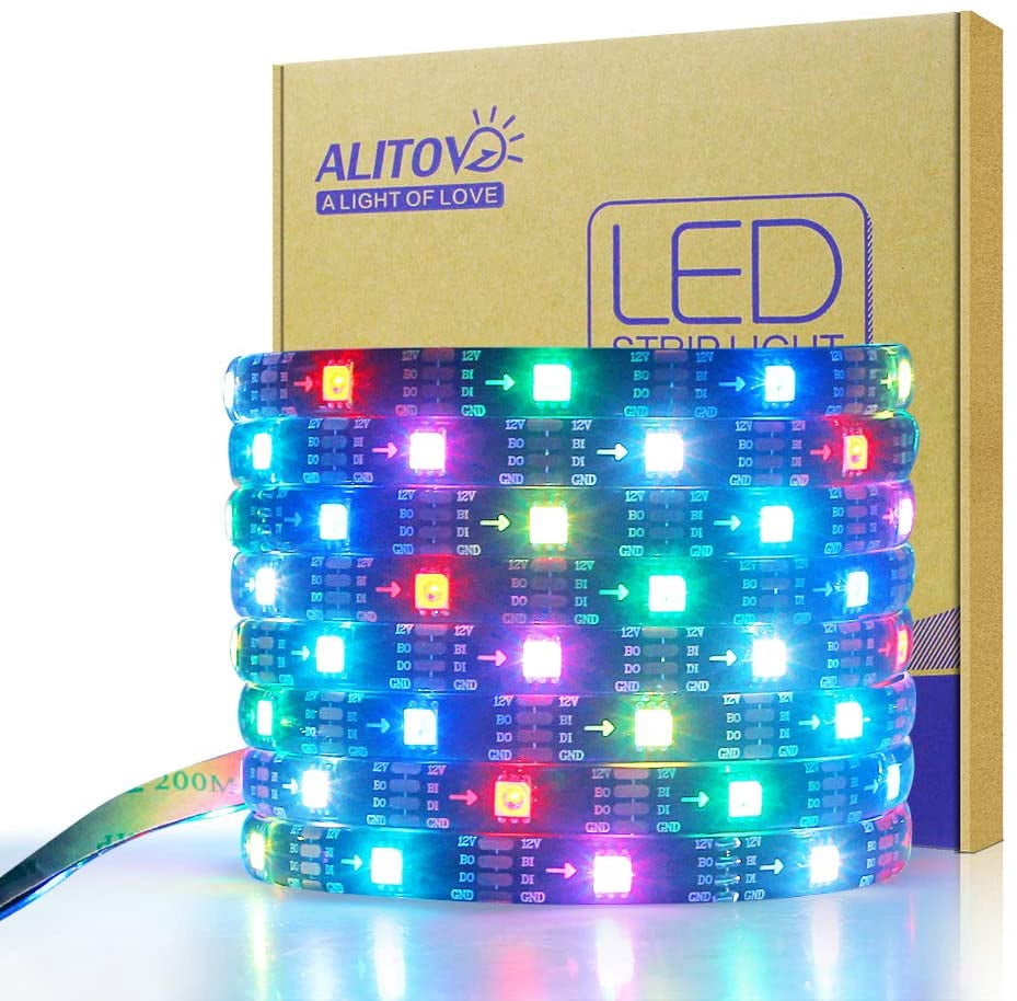 WS2815 12V WS2812B Addressable RGB LED Strip Light 5m 150 LEDs WS2813 12V  Programmable Dream Color LED Pixel Light Strip Signal Break-Point  Continuous Transmission Waterproof IP65 Black PCB - Walmart.com