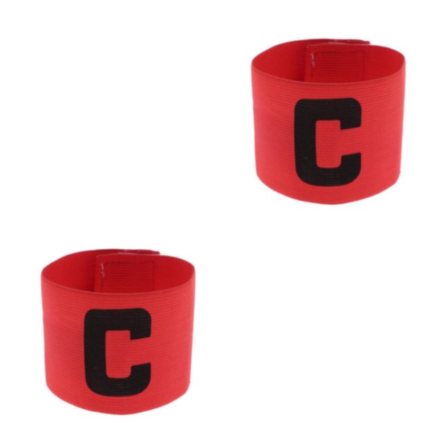VONKY Réglable Fluorescent Capitaine Brassard pour le Football de Football Sports Rouge C Lettre Marque 2Set