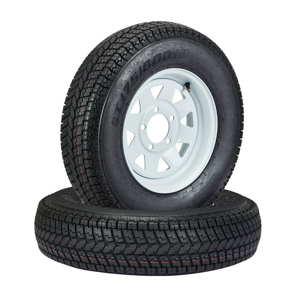 Pinypikaka 2-Pk Trailer Tire with 13" Rims ST175/80D13 175 80D13, 5 Lug on 4.5", 6PR, Load Range C