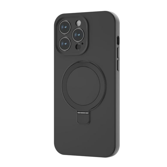 ELEHOLD for iPhone 12 Pro Case with Invisible Magnetic Stand, Compatible with MagSafe, Slim Fit Liquid Silicone Gel Cover for iPhone 12 Pro,Black