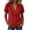 *Red, variant on ClodeEU Women's V Neck Ruffle Trim Short Sleeve Button Down Blouses,Casual Lightweight Shirts for Summer ,Women's Plus L