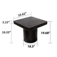 thumbnail image 4 of GZXS 23.6" Square Accent End Table with Artistic Parquet Wood Top, Rounded Edges and Grooved Cylindrical Base, for Living Room, Home Corner, Black, 4 of 8
