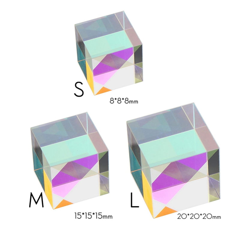 Optical Glass Prism,RGB Dispersion Six-Sided,for Teaching Or Research Tool Or for Decoration VithconlZQ CMY Op-Tic Pr-ISM Cubes
