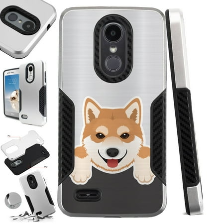 For Lg Q7 2018 Lg Q7 Plus 2018 Case Hybrid Tpu Carbon Slim Guard Phone Cover Cute Dog Shiba Inu