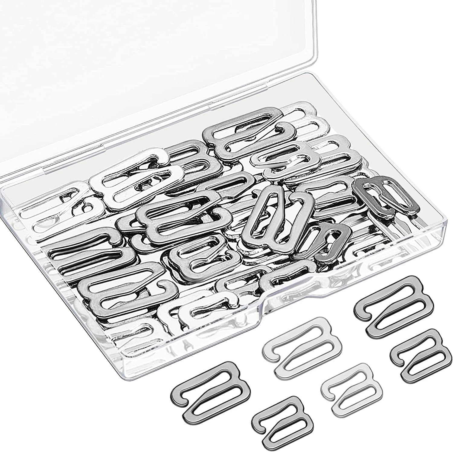 40 Pieces Swimsuit Bra Hooks Bra Strap Hook Replacement Bra Strap Slide Hook Metal for Swimsuit