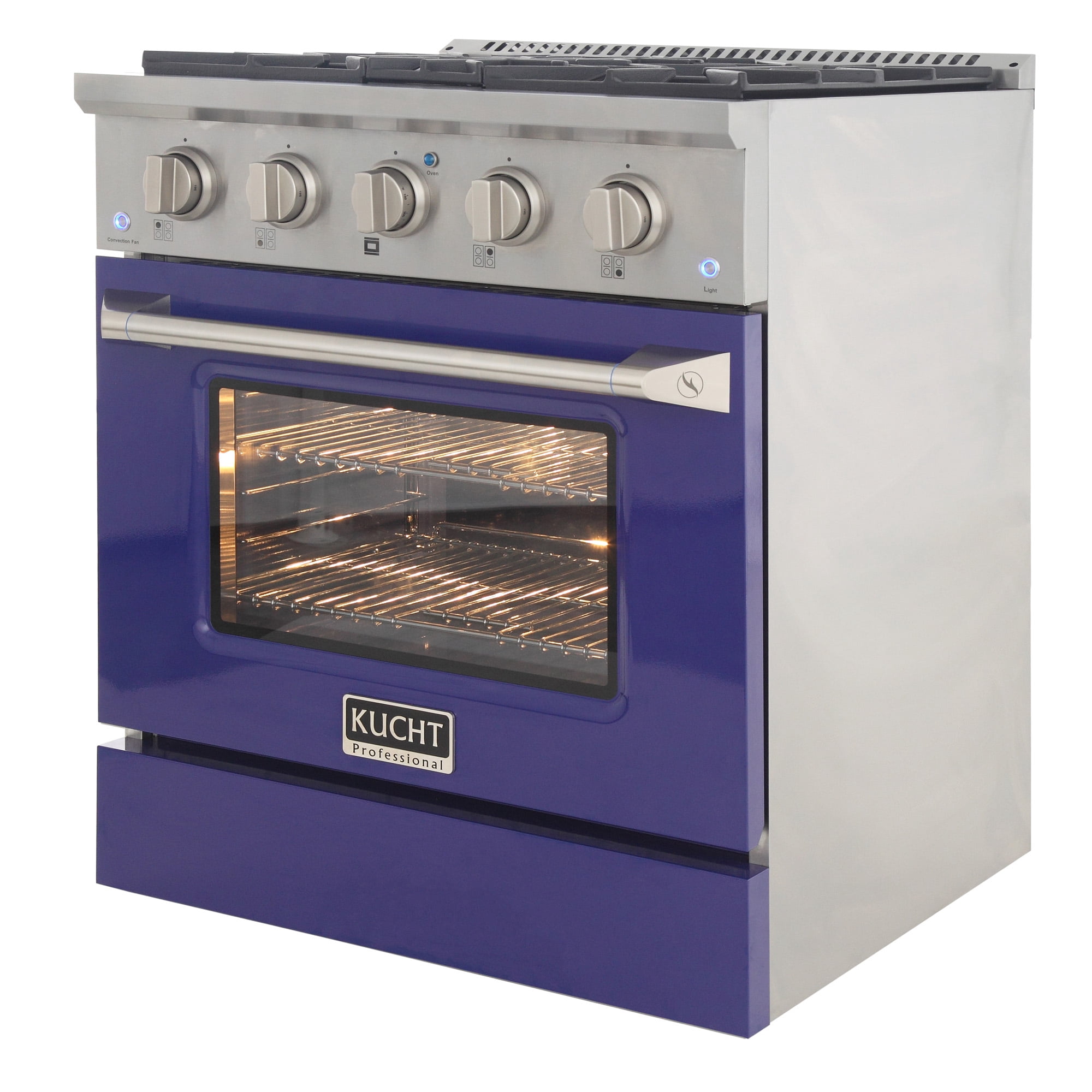 30 in. 4.2 cu. ft. Dual Fuel Range Propane Gas Sealed Burners in Blue.