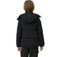 thumbnail image 2 of ZSHOW Boy's Recycled Hooded Coat Warm Short Winter Coat Thicken Padded Winter Jacket with Hood Dark Gray 10/12, 2 of 10