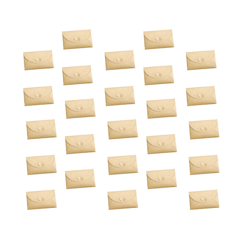 LOLIPPYY 100Pcs Beige Kraft Paper Envelopes Heart Closed for Postcard Storage