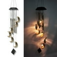 thumbnail image 2 of Cateissary Campana de viento solar LED con forma de estrella y luna, luz solar para patio, iluminación colgante para jardín, luz colgante de Iluminación navideña Estilo 2, 2 of 6