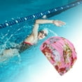 thumbnail image 2 of Unique Bargains 1 Pc Breathable Ink Style Swimming Cap Pink, 2 of 6