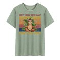 thumbnail image 3 of Pntutb Mujeres Casual Letras Impresión Camisas Manga Corta Suelta Tee tops Túnica Blusa Pntutb Pntutb-2688, 3 of 6