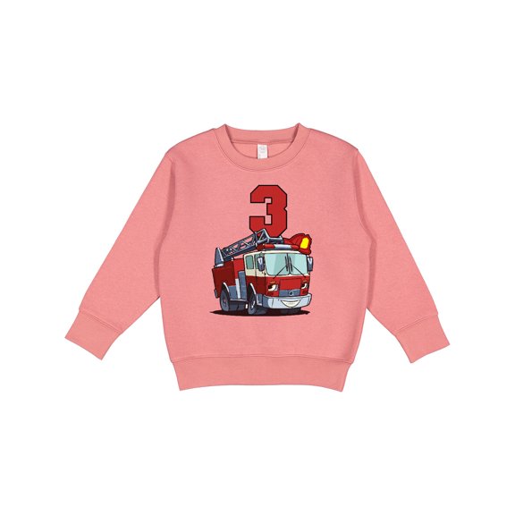 Inktastic 3rd Birthday Fire Truck Toddler Sweatshirt