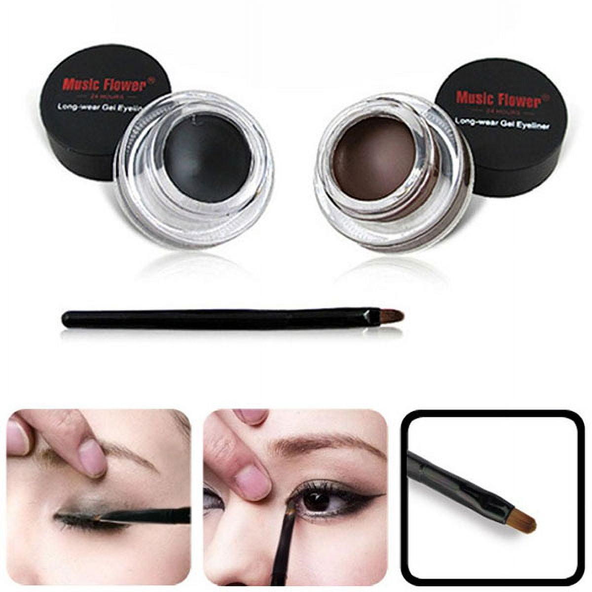 HSMQHJWE Forever Black Water 2 Eyeliner Brushes In Last 3 Eye Gel Included  With Eyebrow Set Proof Brown Pieces Day And 1 Makeup Black Long Great For  All Work Eyeliner Trendy Makeup