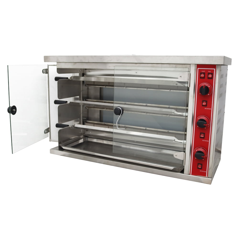 3 Roller LPG Rotary Roast Chicken Stove Vertical Rotary Baking Chicken Oven Temperature 50-300℃ 110V