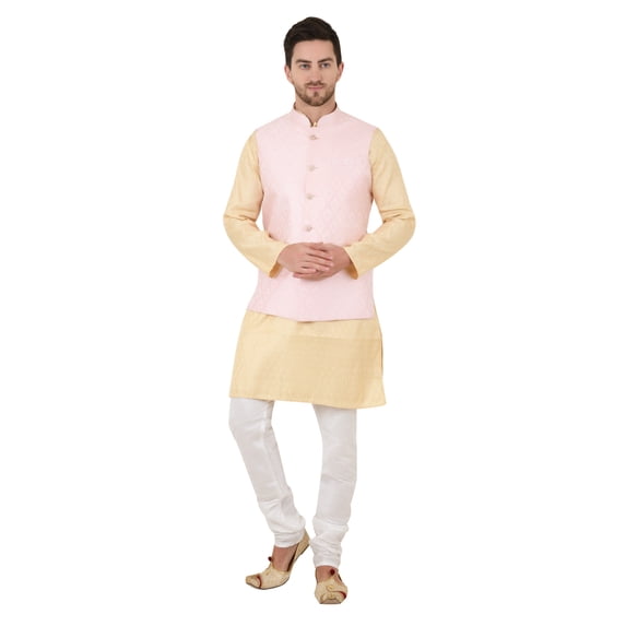 eloria Men's Nehru Jacket Waistcoat Indian Waistcoat Blazer Jacquard Jacket