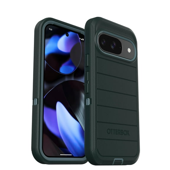 OtterBox Google Pixel 9 & Pixel 9 Pro Only - Defender Series Case - Sagebrush Green - Rugged & Durable - with Port Protection - Includes Holster Clip Kickstand - Microbial Defense Protection