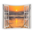 thumbnail image 1 of EREHome Open Window Sunrise Beautiful Sunrise Beach Tapestry Polyester Fabric Tapestries Wall Art Hanging 51x60 Inches, 1 of 3