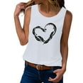 thumbnail image 1 of Playeras,Blusas y Tops,Ropa para Mujer Camisetas sin mangas Camiseta sin mangas de verano para mujer, camiseta sin mangas con gráfico de flores , camiseta informal para vacaciones (White, S), 1 of 5