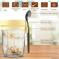 thumbnail image 3 of Overnight Oats Container Glass Cereal Cups to Go with Spoon Yoghurt Cup Lid Airtight, 3 of 5