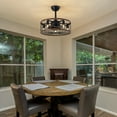 thumbnail image 4 of HOOMEDELIER 20" Farmhouse Ceiling Fan with Light Rustic Caged Chandelier Fan for Living Room, 4 of 12