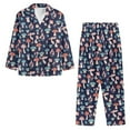 thumbnail image 2 of DISNIMO Mushroom Print Womens Pajama Sets 2 Piece Long Sets Long Sleeve Sleepwear with Matching Pajama Pants Casual Loose Lounge Set with Pocket Button Down Loungewear Nightwear, L, 2 of 7