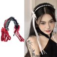 thumbnail image 4 of Diadema de encaje con cinta, adornos exquisitos para el cabello para mujer, vestido de escenario de Cosplay, 4 of 4