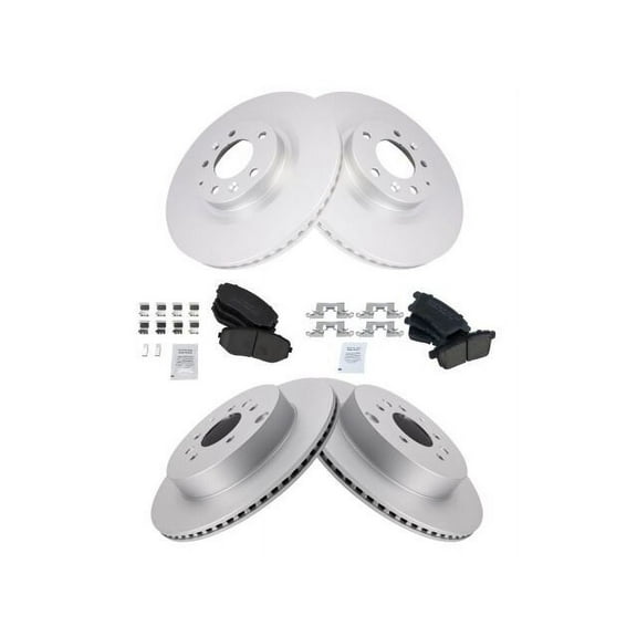 Front and Rear Brake Pad and Rotor Kit - Compatible with 2007 - 2015 Mazda CX-9 2008 2009 2010 2011 2012 2013 2014