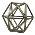 thumbnail image 3 of PD Home & Garden Cast 5 inch Silver Decorative Triangles Metal Orb Decor Ball for Accent Bowl Farmhouse Art Spheres, 3 of 4
