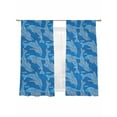 thumbnail image 2 of Blue Abstract Dolphin Sheer Curtains for Living Room Bedroom, Curves Ocean Waves Ethnic Style Light Filtering Sheer Curtain Rod Pocket Voile Window Treaments Drapes, 52 x 63 Inches, 2 of 9