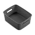 thumbnail image 2 of Cozeii Small Plastic Storage Basket with Cutout Handles, 10.1"x7.7"x4" Ventilated Organizer for Kitchen Pantry Bathroom, Multi-Purpose Woven Basket, Stackable Storage Bins, 2 of 8