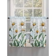 thumbnail image 3 of Kitchen Curtains 54 Inches length, Spring Floral Window Treatment Curtain Drapes, Watercolor Summer Botanical White Daisy Decorative Window Curtains for Bedroom Cafe, 52"x54", 2 Panels, 3 of 7