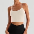 thumbnail image 2 of Wo-Fusoul Sports Bra for Women, Solid Color Elastic High-Impact Support with Removable Pads, Light Beige, 2 of 5