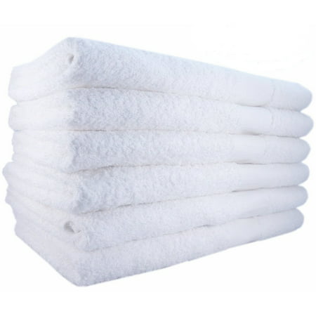 Mimaatex Brand-White Bath Towels-100% Cotton-24x50 inch-10.5 lbs Quality-Ring Spun soft fluffy