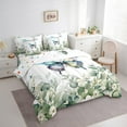 thumbnail image 3 of Erosebridal Kawaii Butterfly Bed in a Bag 7-Piece Cartoon Animal Bedding Set, Eucalyptus Leaves Twin Comforter Set Cute Wildlife Bedding Comforter Sets, Tropical Botanical Bed Set, 3 of 6