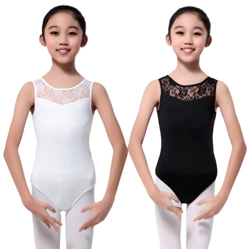 Kids Girls Gymnastics Ballet Dance Sleeveless Leotards Cotton Stretch Dancewear 
