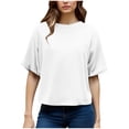 thumbnail image 2 of Camisetas Casuales de las Mujeres, Manga Corta Suelta, Cuello Redondo Casual Top para las Mujeres, 2 of 9