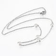 thumbnail image 2 of 1 pc 1Pcs 304 Stainless Steel Pendant Necklaces Minimalist Chain Necklace Choker with Acrylic Pearl and Lobster Clasps for Women Trendy Jewelry Stainless Steel Color 17.7 inch, 2 of 3
